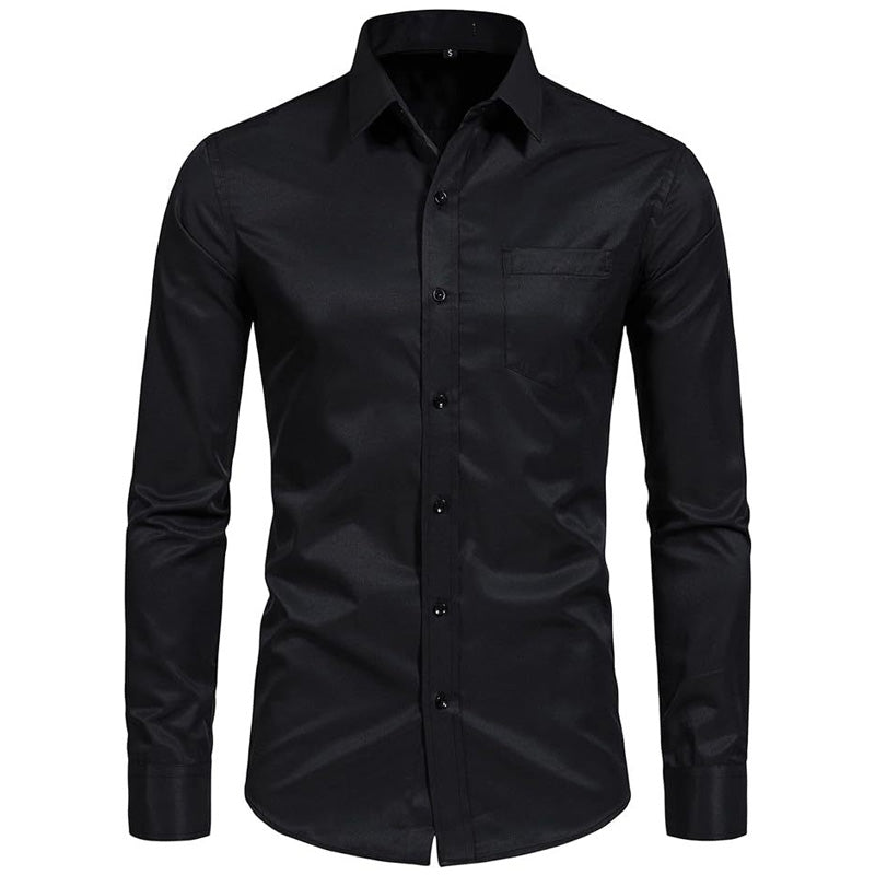 Men's Stretch Mercerized Long-Sleeve Shirt