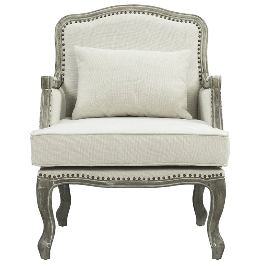 Cream Accent Chair with Nailhead Trim W934027