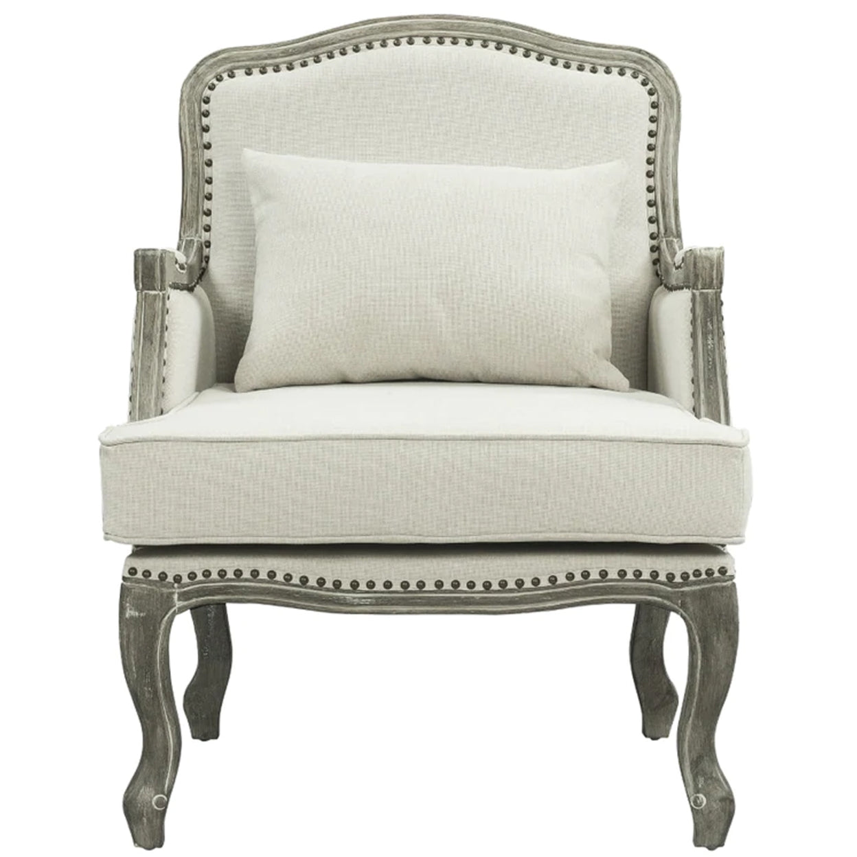Cream Accent Chair with Nailhead Trim W934027