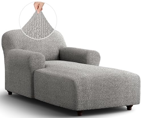Cream Polyester Chaise Lounge Slipcover D6938