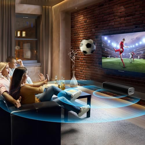 TV Sound Bar, Bluetooth 5.0 Soundbar 50W 17Inch with ARC/Optical/AUX Connection V30726