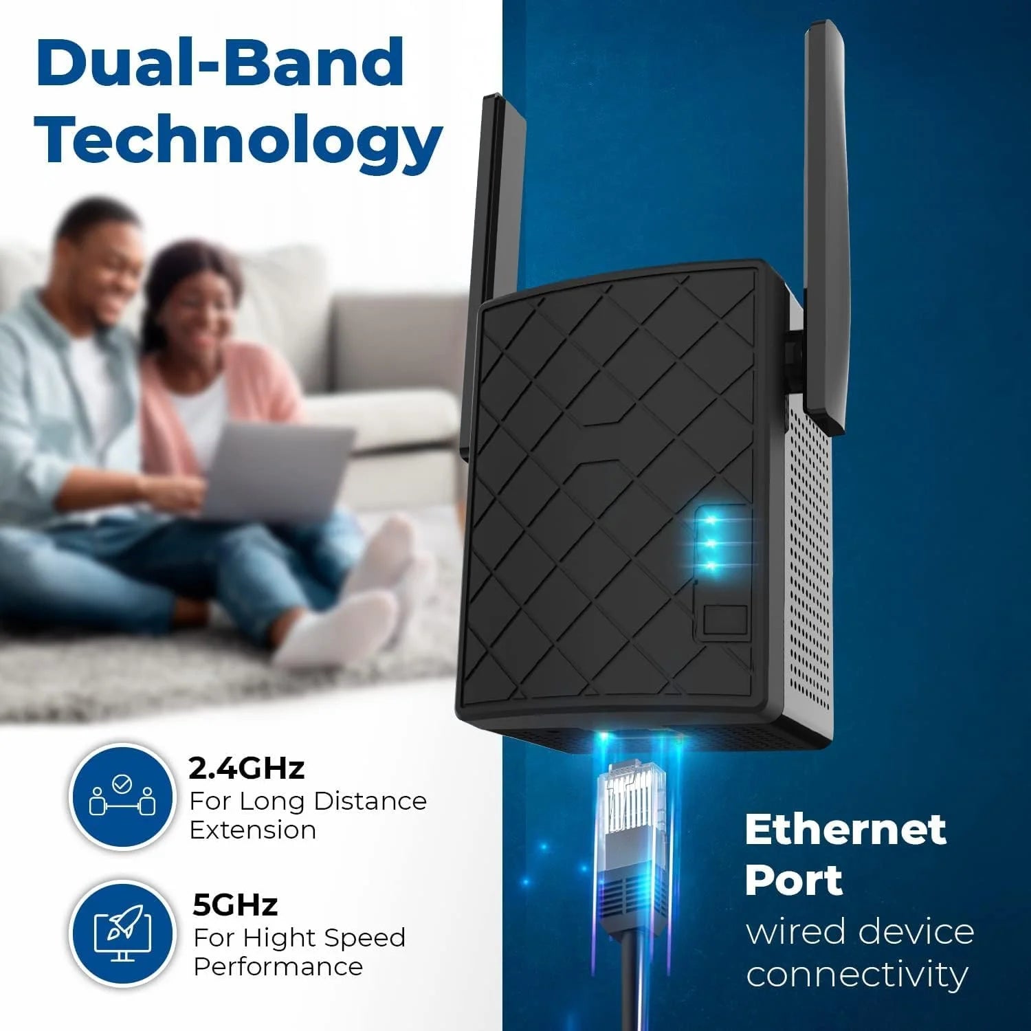 WiFi Extender 1200 Mbps Dual Band Access Point WPS Wired LAN Ethernet Outdoor Wireless Repeater M495