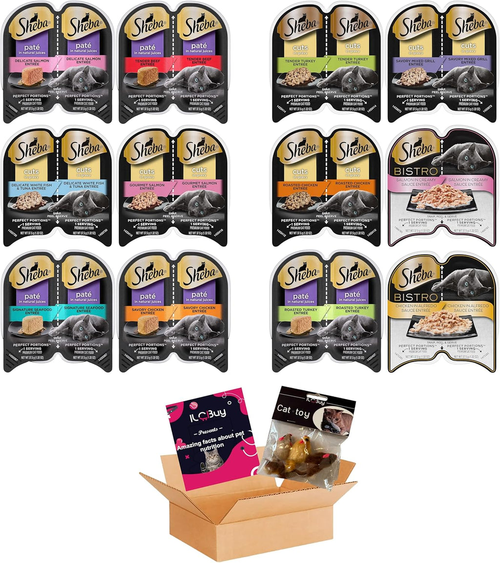 12 Trays 2.6 Oz Each Assorted Cuts in Gravy Pate in Natural Juice Cat Food F127257