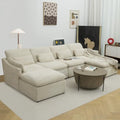 Modular Sectional Sofa, Fluffy Corduroy, Oversized 4 Seater with Ottomans O489940