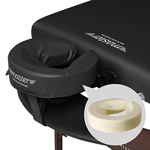 Walnut Stained Hardwood Portable Massage Table with 2.5" Cushion, Black, 30" R897720