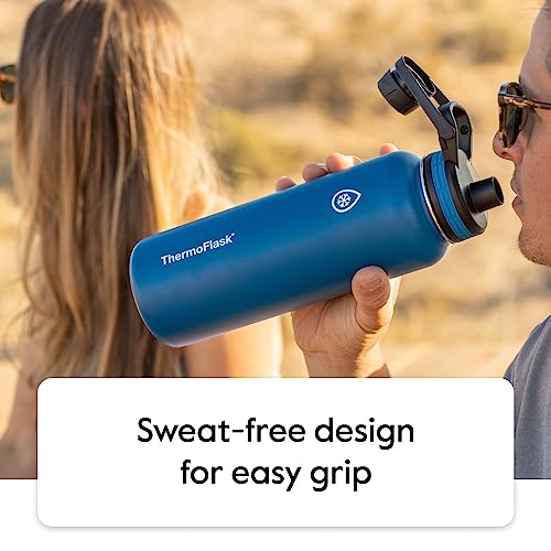 40 oz Double Wall Vacuum Insulated Stainless Steel 2-Pack Water Bottles, Gray/Pine L18929