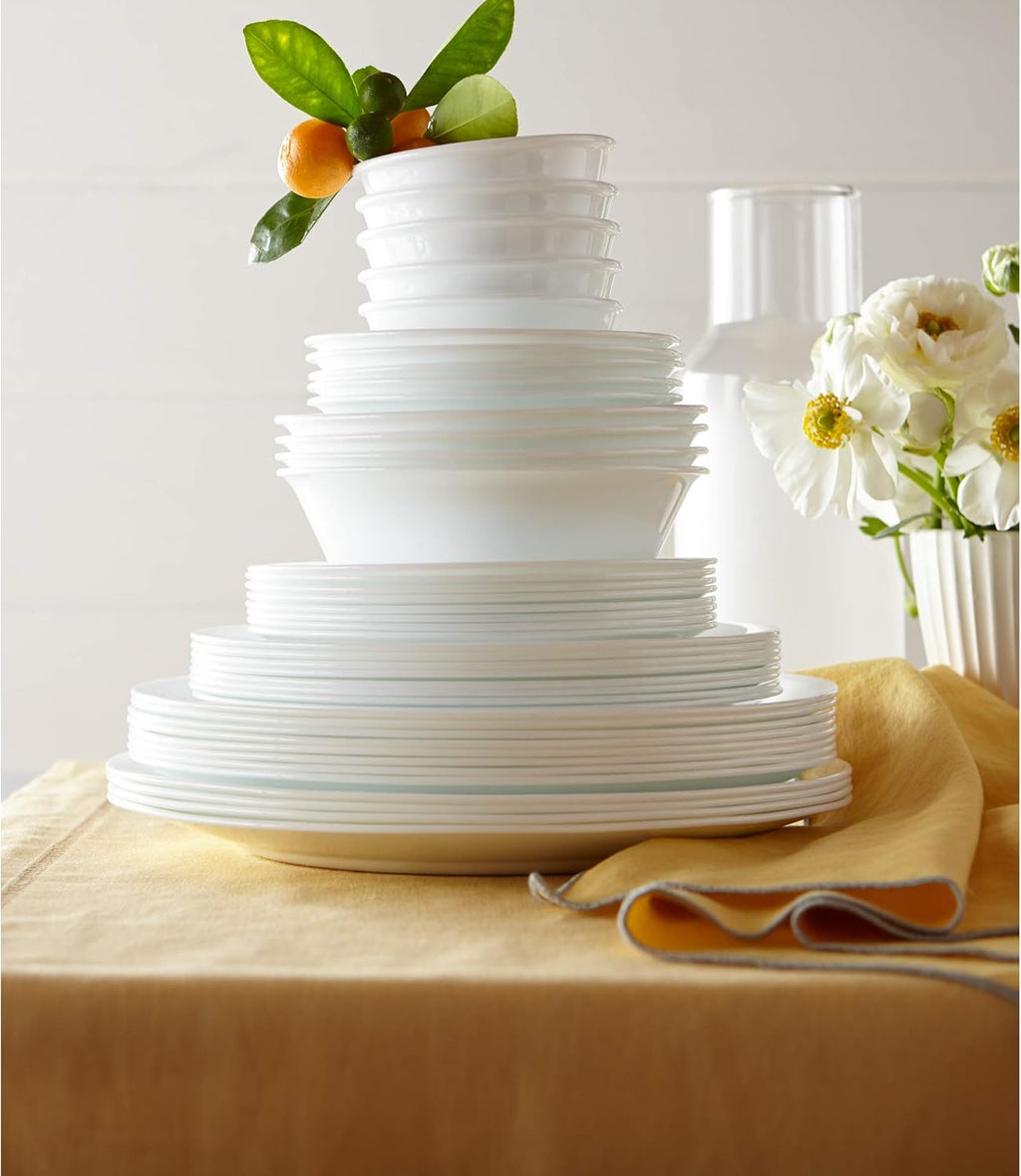 50-Piece Chip Resistant White Dinnerware Set N6569