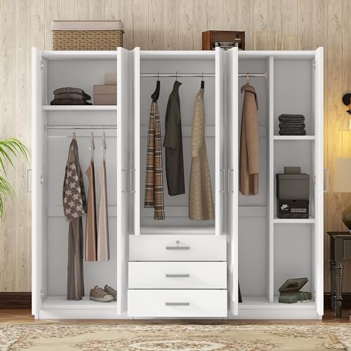 Gray 6 Door Wooden Wardrobe H504423