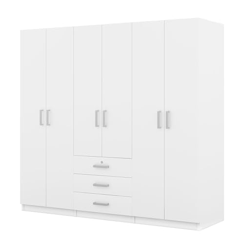 Gray 6 Door Wooden Wardrobe H504423