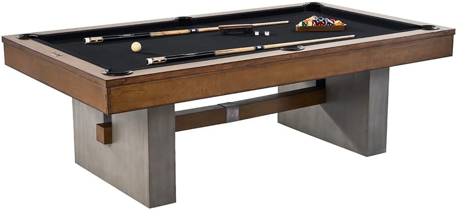 8' Slate-Tech Drop Pocket Table with Pool Ball and Cue Stick Set Z3977