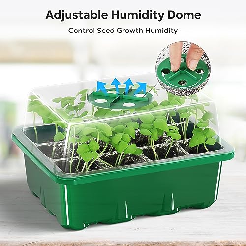 10 Packs Seed Starter Tray with Humidity Dome (120 Cells Total) B871226