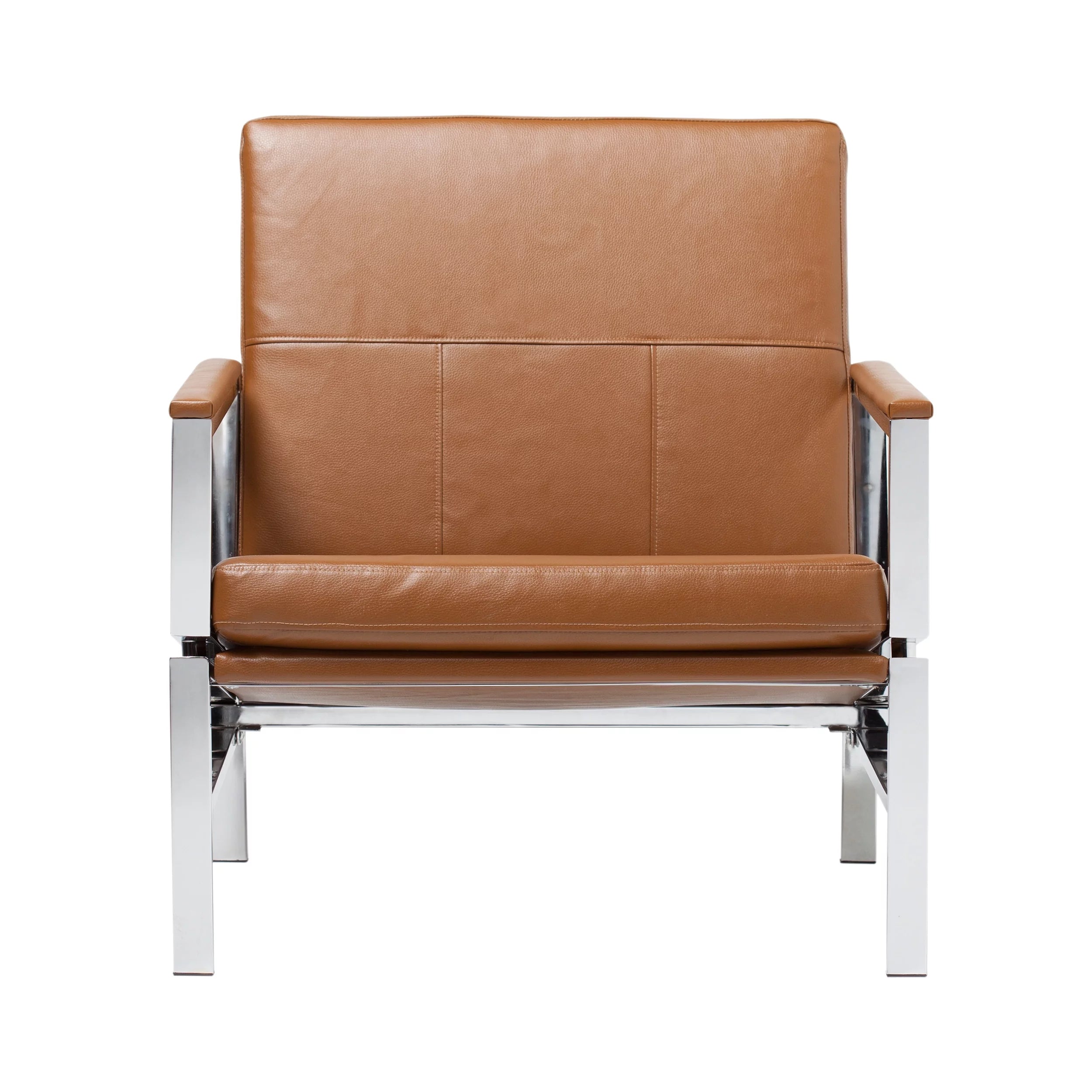 Blended Leather and Metal Frame Accent Arm Chair J562