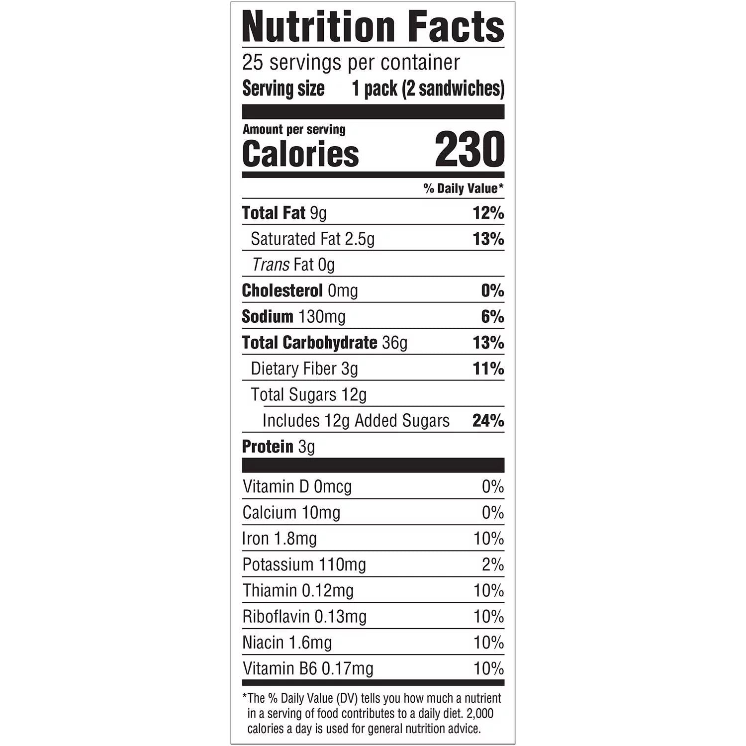 2 Pack Dark Chocolate Creme Breakfast Biscuits (25 pk.) M5370