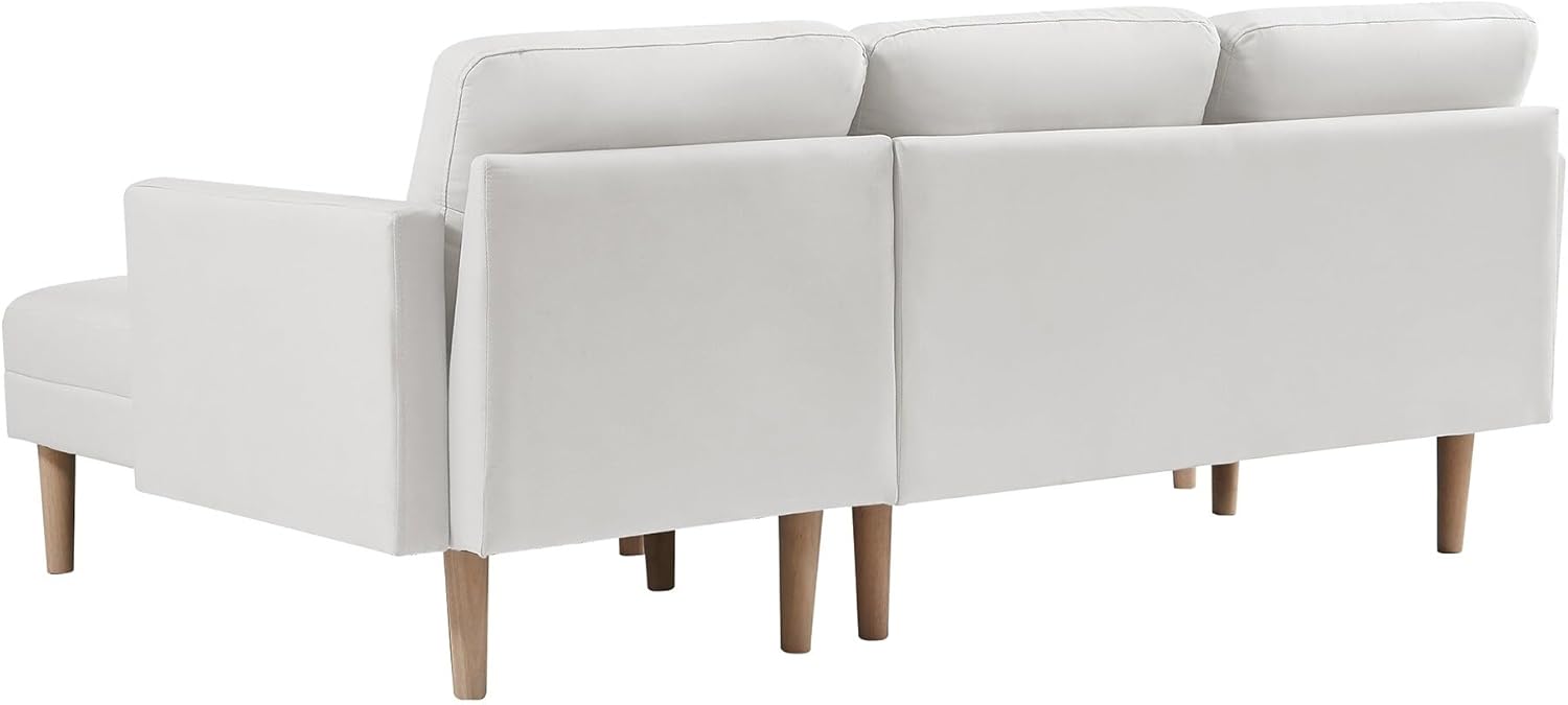 White L-Shape Sectional Sofa Bed with Ottoman L282820