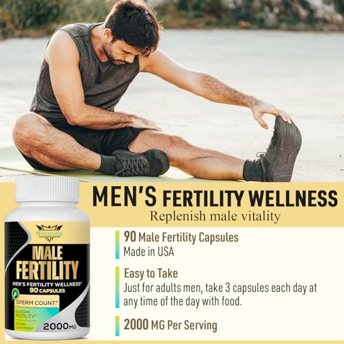 90 Capsules Male Prenatal Fertility Supplements with Maca Root, Zinc, Folate, B6, B12 M955759