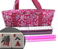 Violet Red Mahjong Set with 4 Color Pushers and Soft Bag U987366