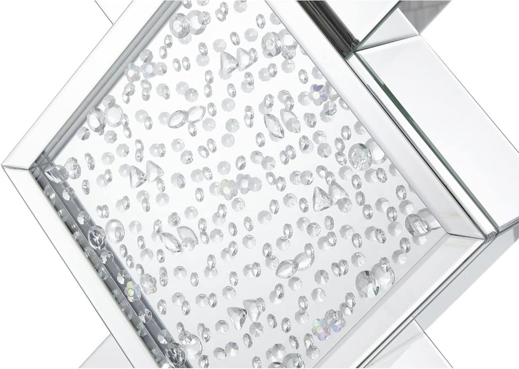 Rectangle Beveled Glass Mirrored Crystal Console Table W9064