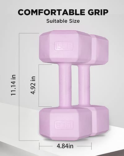 Dumbbell Sets - 5/10/15/20/25/36 lb Dumbbells Pair Hand Weights Set of 2 - Easy Grip - Arm Weights U4017