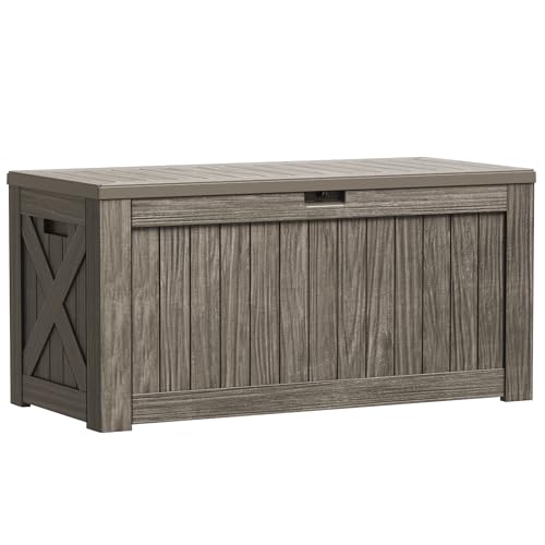 Black 120 Gallon Outdoor Storage Box with Lock S7829
