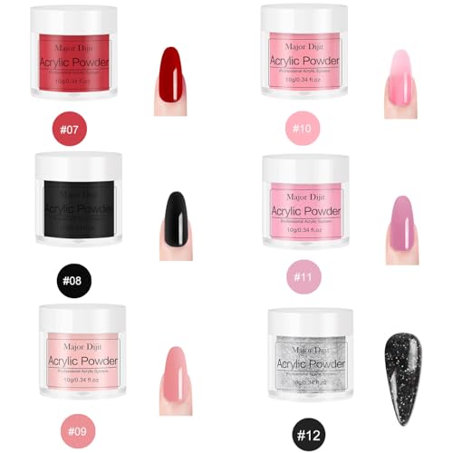 Acrylic Nail Kit with liquid Monomer, 6 colors Acrylic powder, UV Lamp (Pink) W420