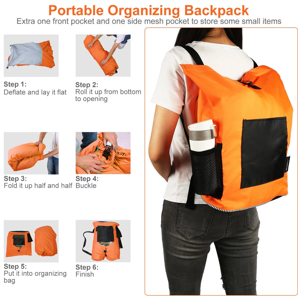 Orange Inflatable Air Sofa Chair with Portable Bag E526