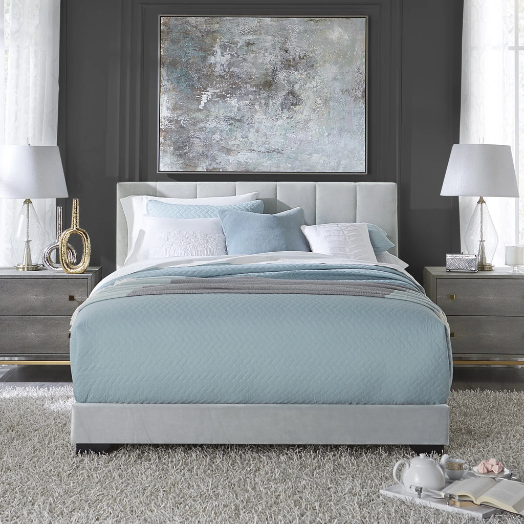 Platinum Gray Upholstered Queen Bed C95150