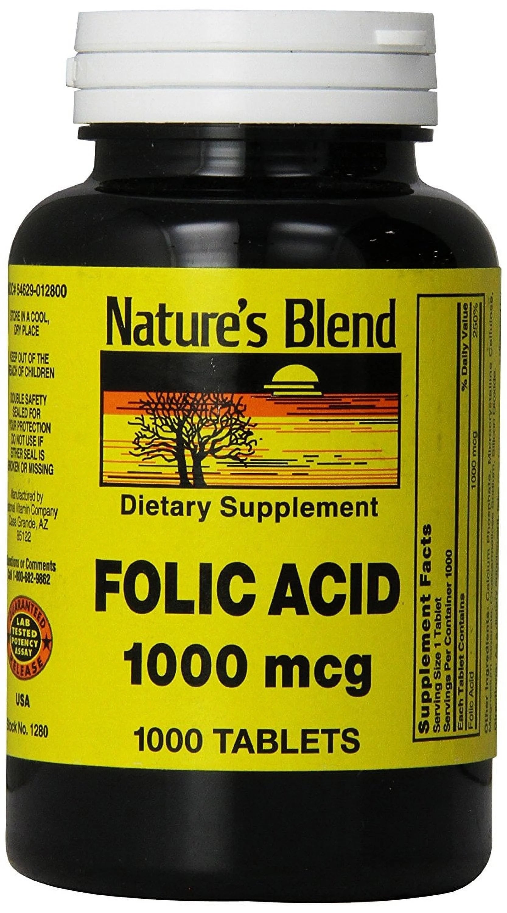 Folic Acid 1000 mcg 1000 Tabs V703403