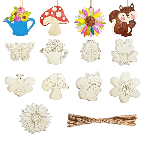 96 Pcs Unfinished Wood Slices Christmas Ornaments V37234