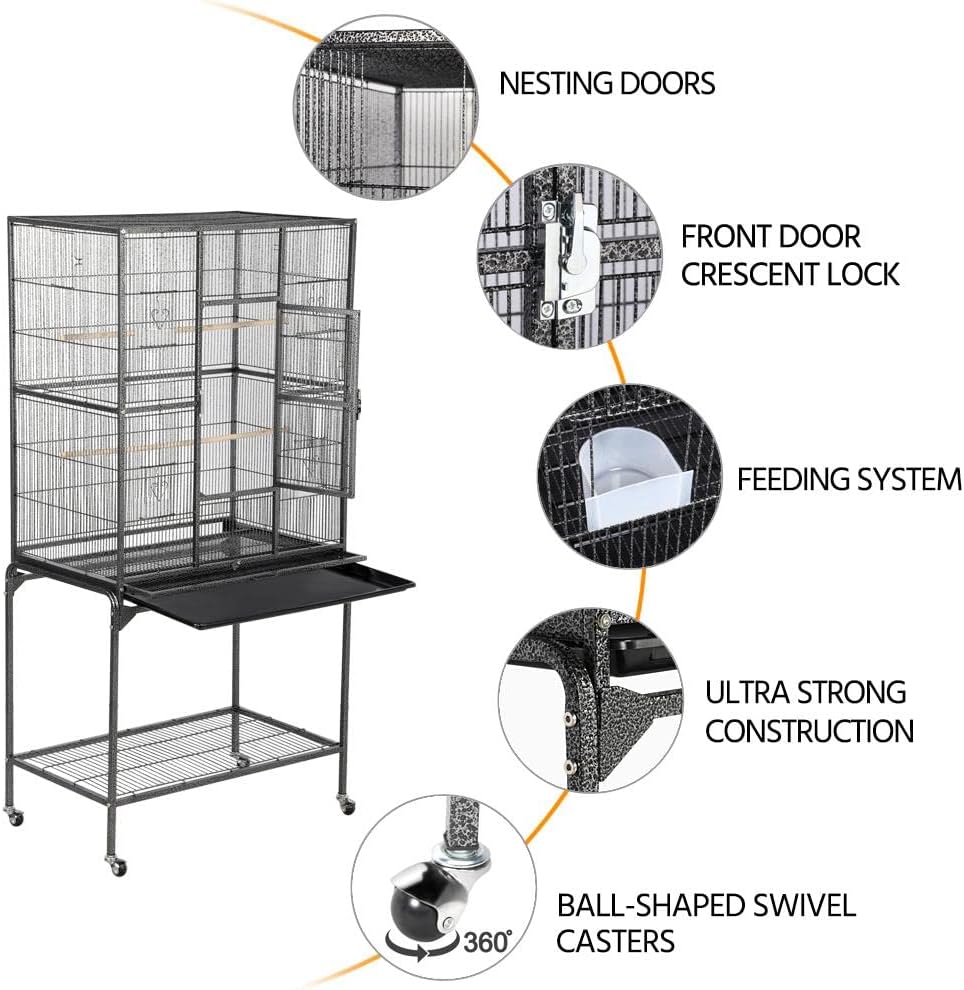 63'' Detachable Bird Cage with Stand F8748