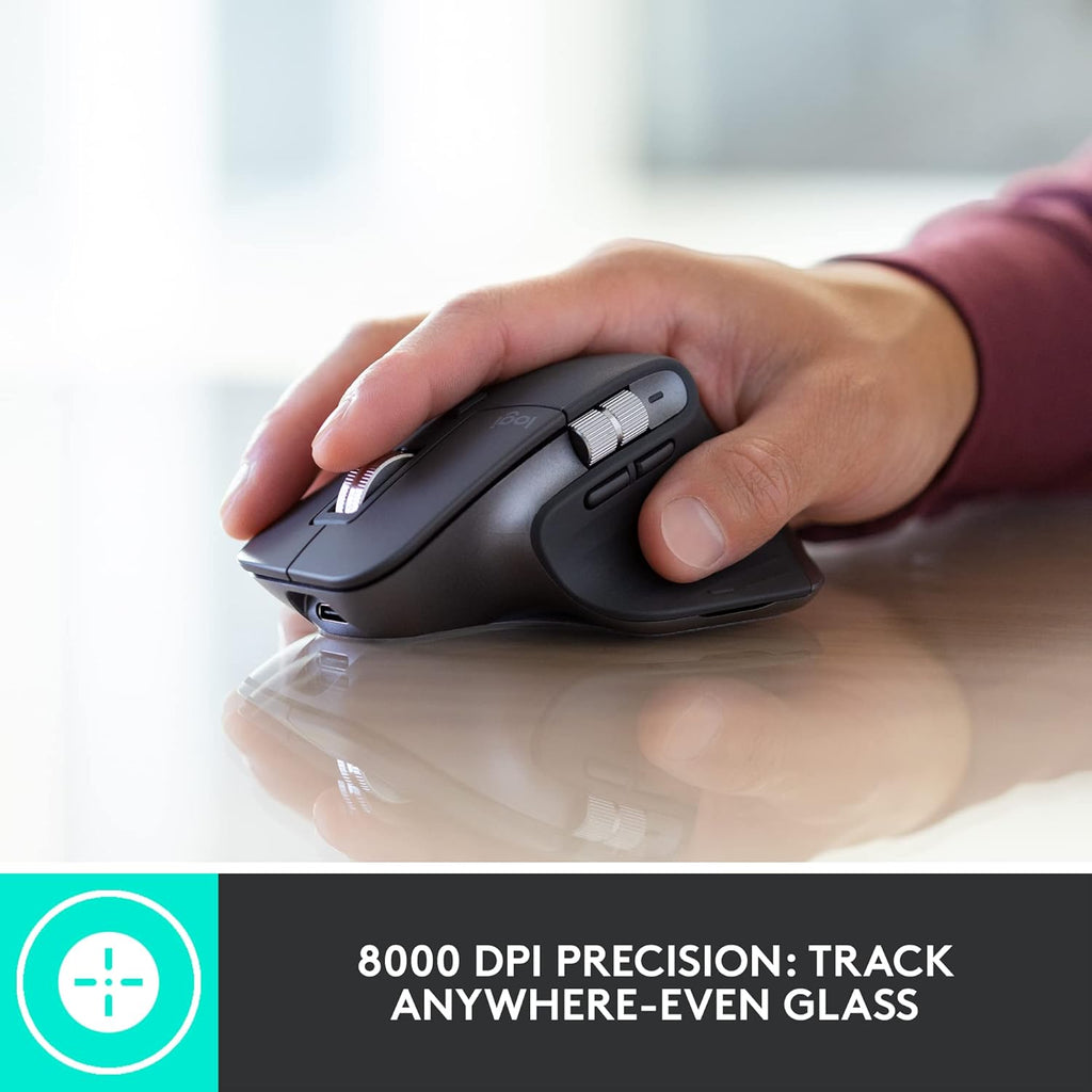 Wireless Mouse with Quiet Clicks, 8K DPI, Bluetooth, USB-C Charging, MagSpeed Scrolling - Graphite H93998