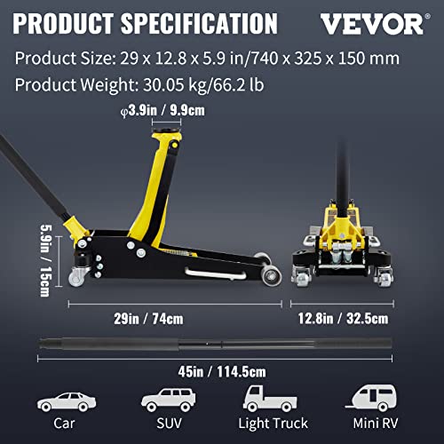 3 Ton Low Profile Steel Racing Floor Jack X20885
