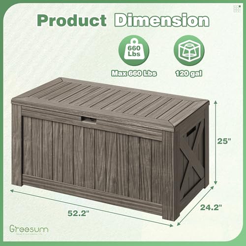 Black 120 Gallon Outdoor Storage Box with Lock S7829