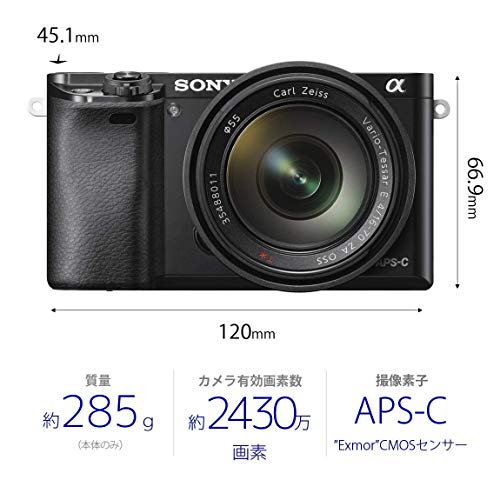 Black 24.3MP Mirrorless Digital Camera with 16-50mm Power Zoom Lens V55853