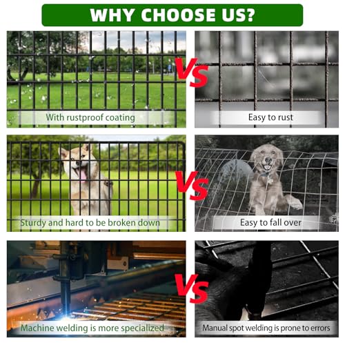 10 Panels 33 in x 24 ft Rustproof Metal Garden Fence R5339
