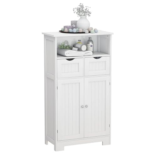 White 2 Door 1 Drawer Free-Standing Bathroom Floor Cabinet A779