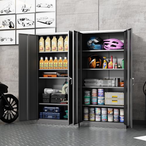 72" Locking Metal Storage Cabinet with 2 Doors and 4 Adjustable Shelves W578134