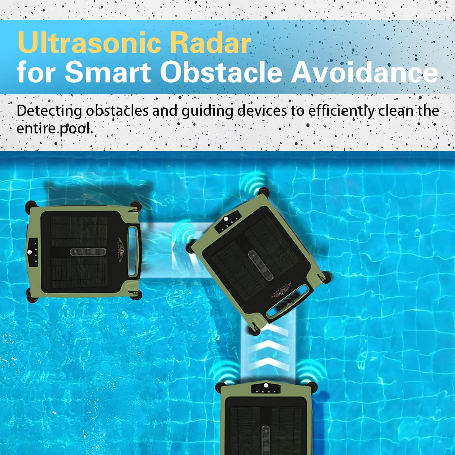 Cordless Robotic Pool Cleaner, Solar Powered Pool Skimmer with Dual Charging Options, Pool Robot Vacuum with Automatic Obstacle Avoidance, Green L576