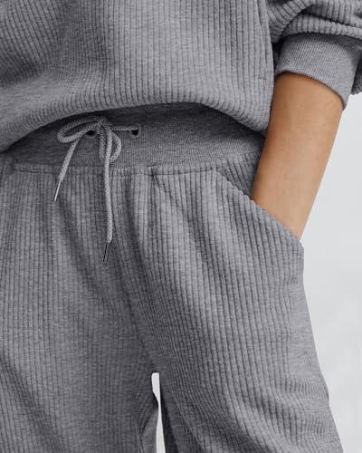 2 Piece Long Sleeve Half Zip Sweatshirt Sweatpants Lounge Set O313069