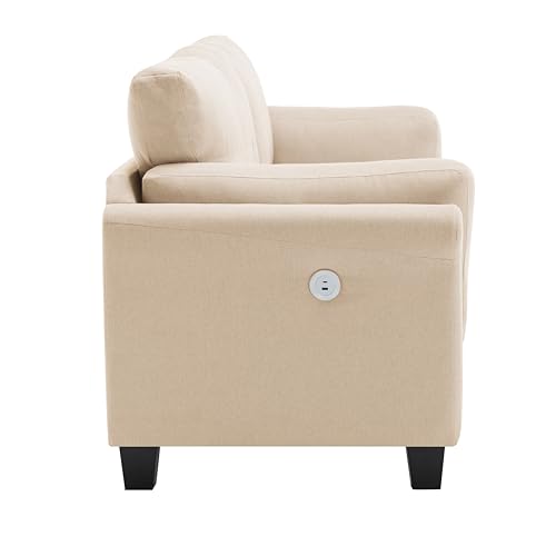 Khaki 2-Piece Loveseat and Sofa Couch Set A78351