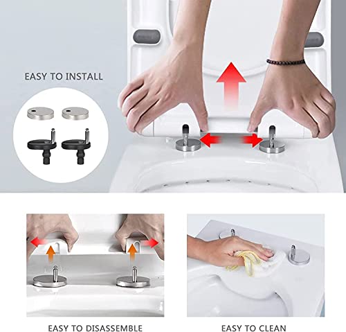 Square Toilet Seat with Quick-Release Hinges T80706