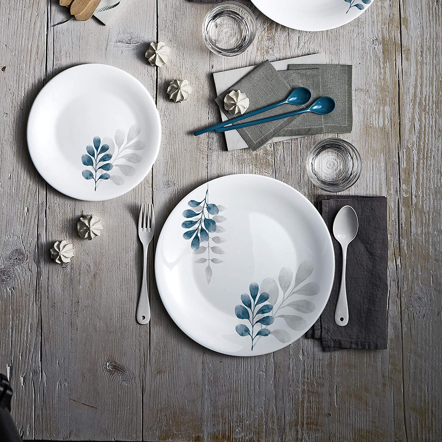 Set Of 6 10.75" Tempered Opal Glass Dinner Plates J591510