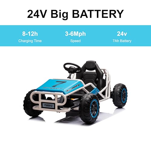 Blue Electric Go Kart with Metal Frame R403