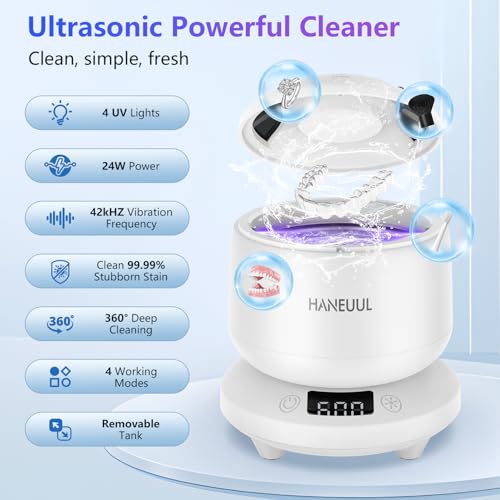 Ultrasonic Retainer Cleaner with 4 Modes (White) E809