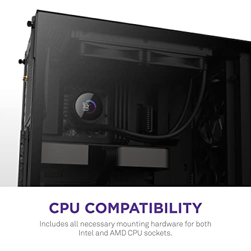 Black 240mm AIO CPU Liquid Cooler with LCD Display V541708