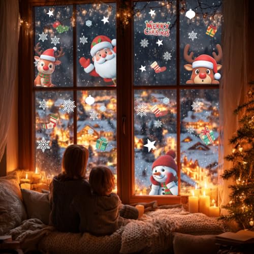 226 PCS White Snowflake Window Clings, 9 Sheets Double-Sided Reusable Decals U650110