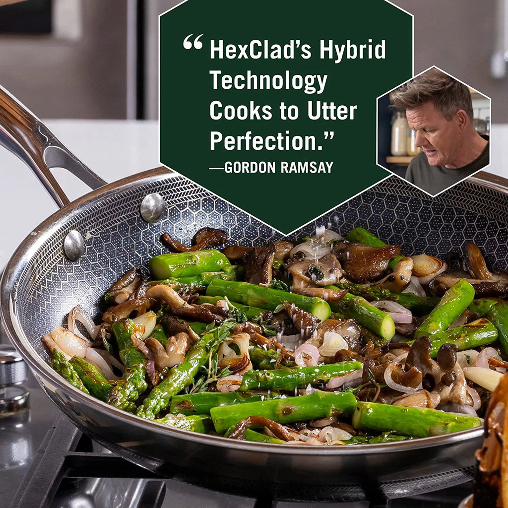 12 Inch Hybrid Stainless Steel Non-Stick Frying Pan with Lid Q4155