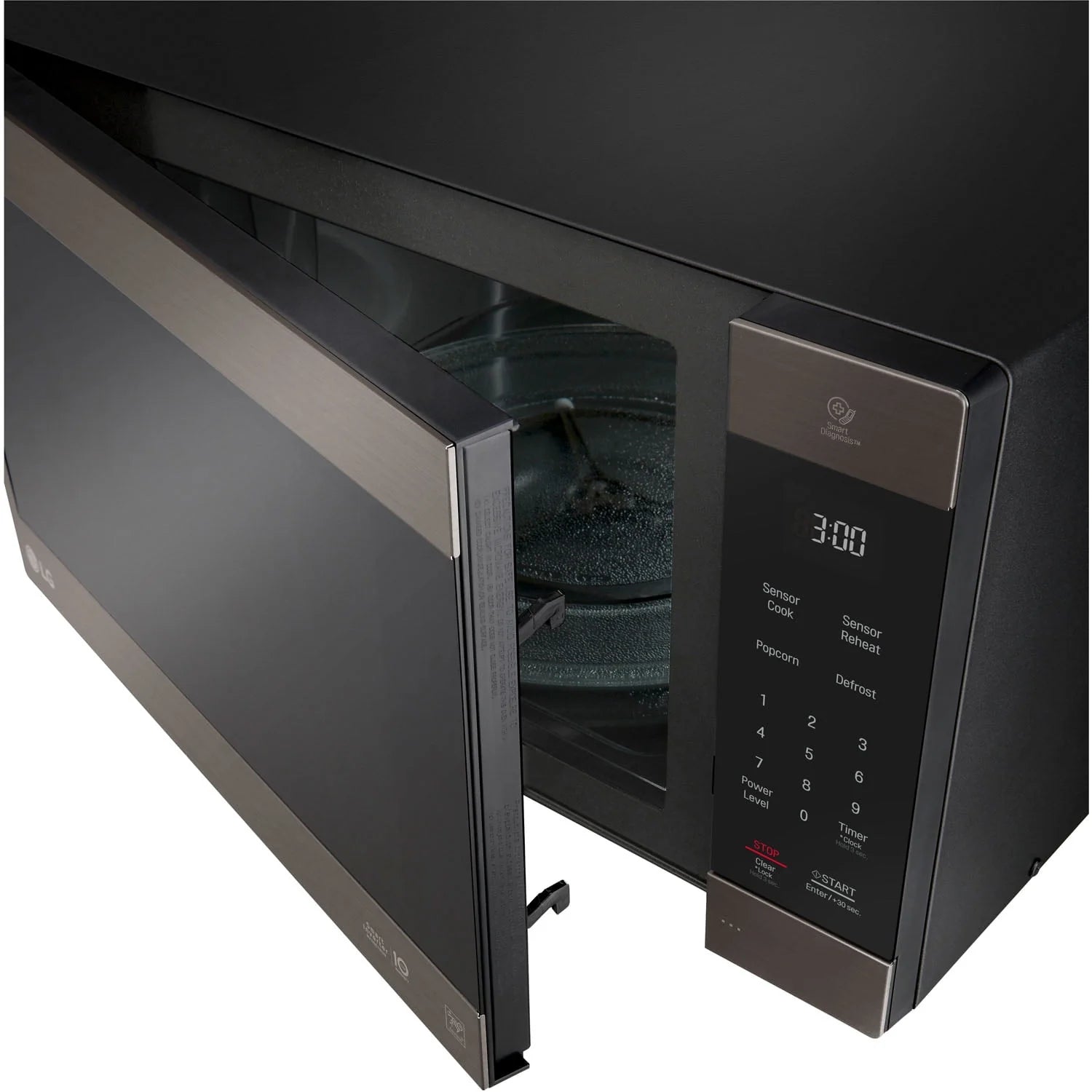 Black Stainless Steel Countertop Microwave A3940
