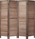 4 Panel Brown Wood Room Divider H8614