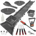 Compact Gold Panning Kit with Sluice Box and 2 Classifier Pans (Black) N467932