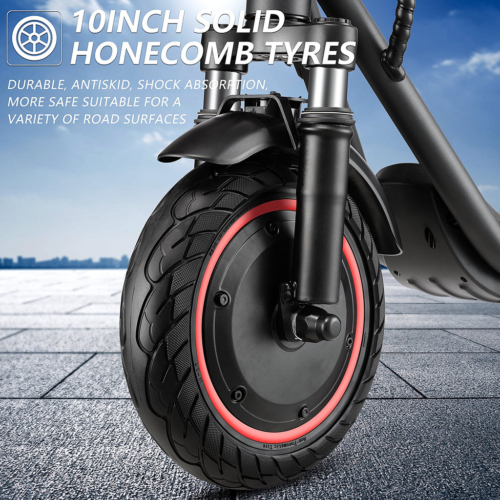 500W Motor 15 MPH 15 Miles Range 10" Solid Tires Folding Electric Scooter C862